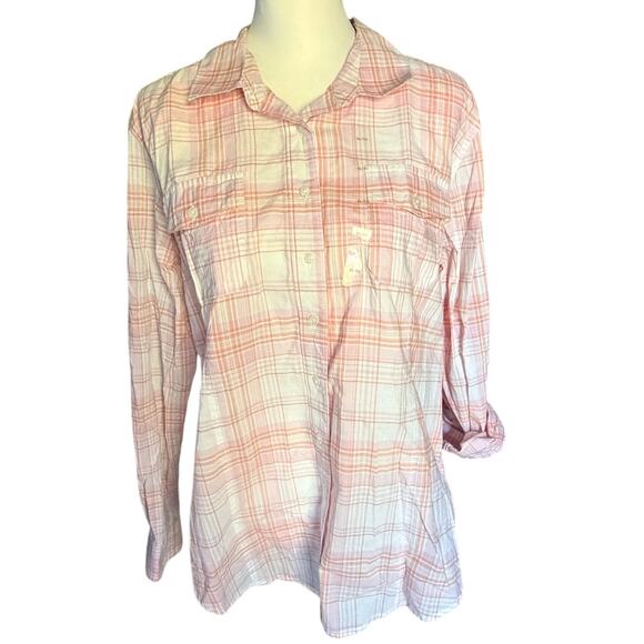 Tommy Hilfiger Tops - Tommy Hilfiger Women's White Orange Purple XL Button Down